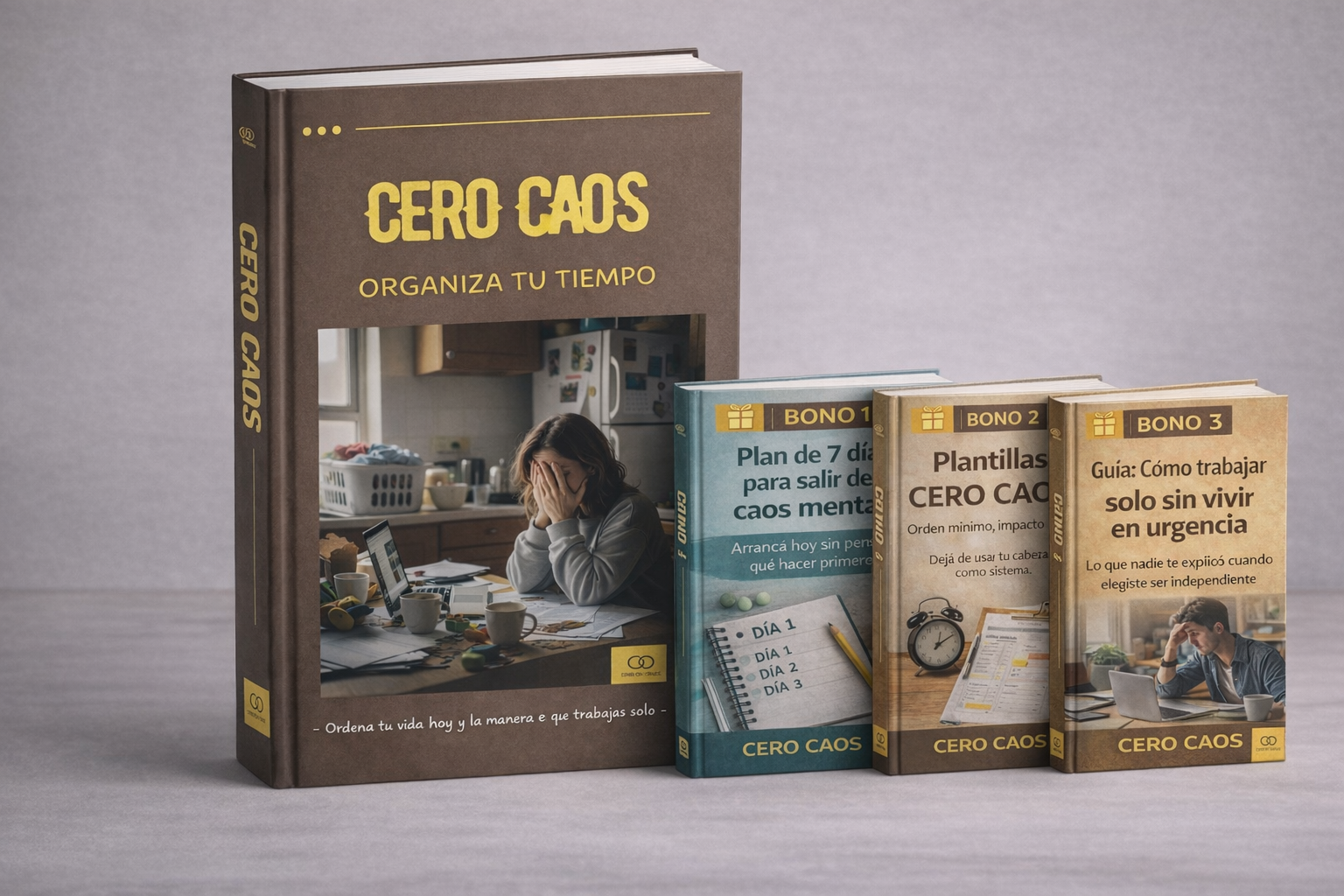 CERO CAOS + 3 bonos: sistema simple para dejar de vivir en caos mental al trabajar solo